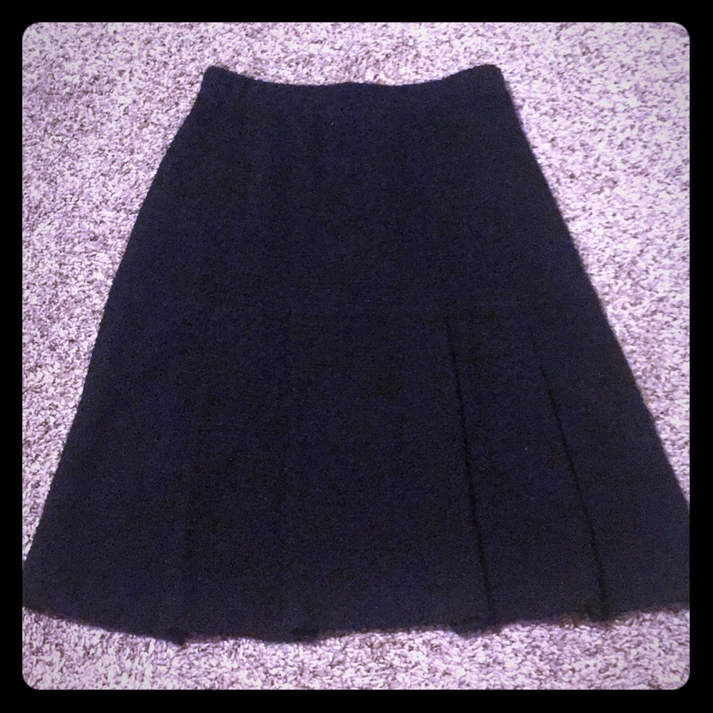 St. John Couture Wool Blend Pleated Skirt